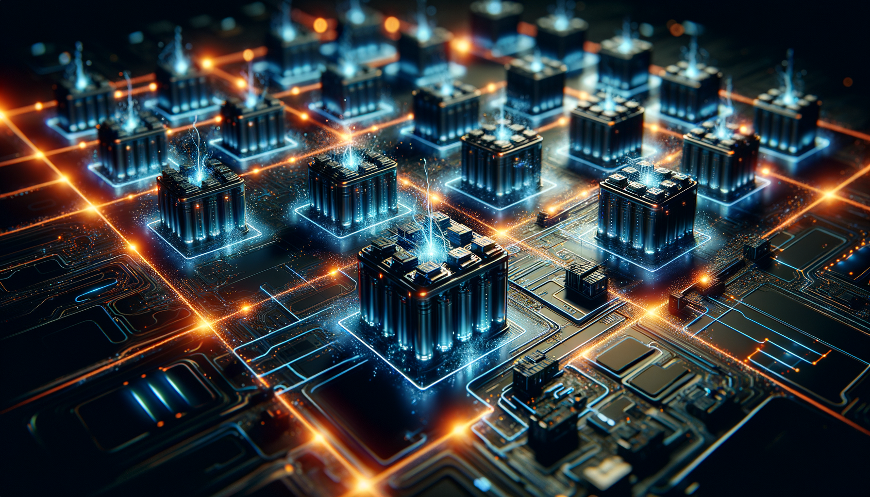Futuristic energy grid visualization